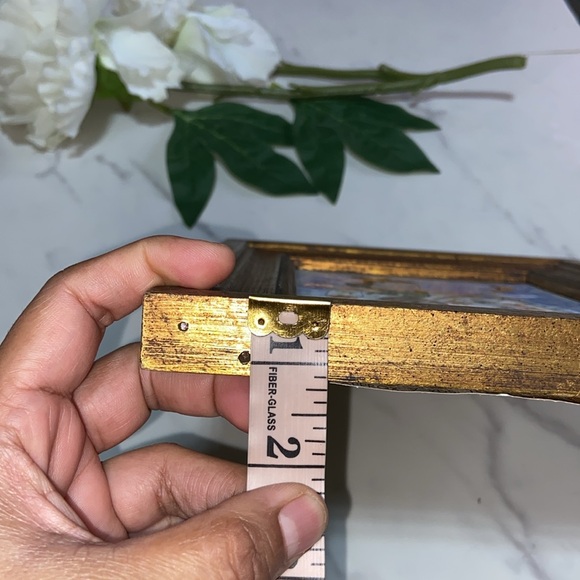 Hand Made Japanese Person Playing Instruments Signed on Gold Tone Wooden Frame - Picture 15 of 17